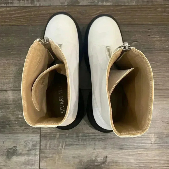 NWT Stuart Weitzman $830 Charli Sport Platform Booties Block Heel White Size 7B - Picture 7 of 14